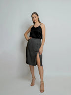 BAMBOO MIDI SKIRT