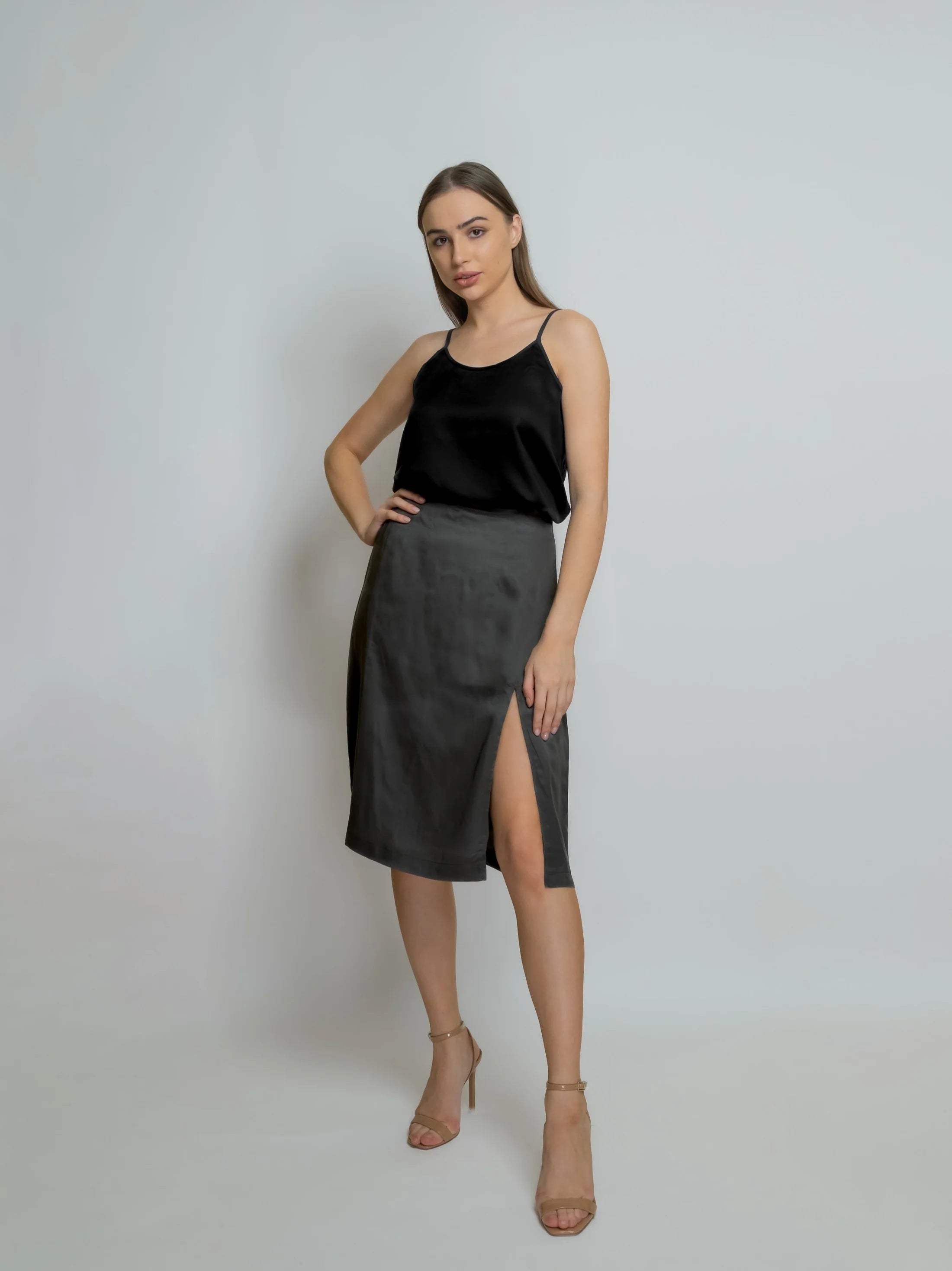 BAMBOO MIDI SKIRT