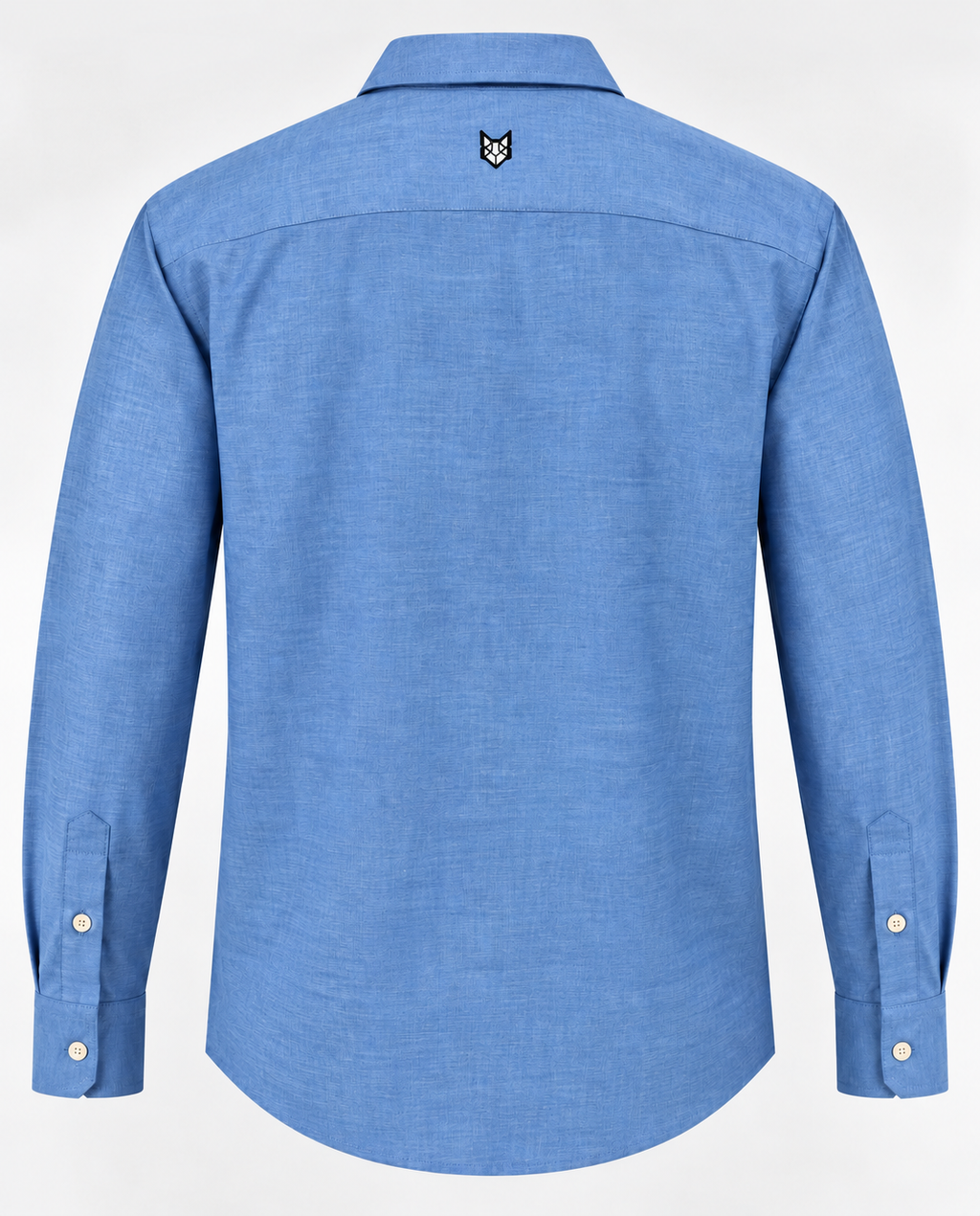 Blue cotton men’s shirt featuring a classic check pattern and comfortable casual fit.