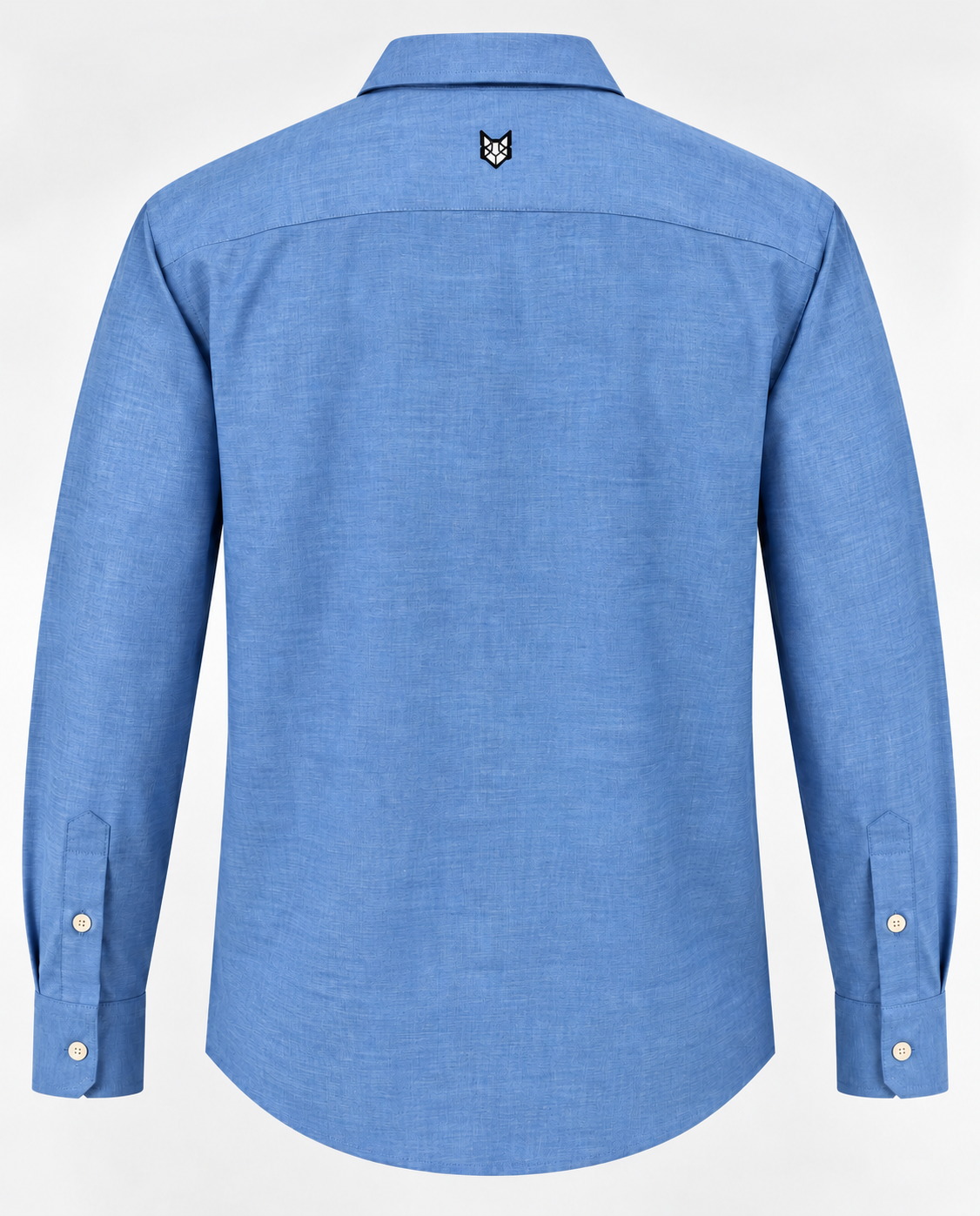 Blue cotton men’s shirt featuring a classic check pattern and comfortable casual fit.