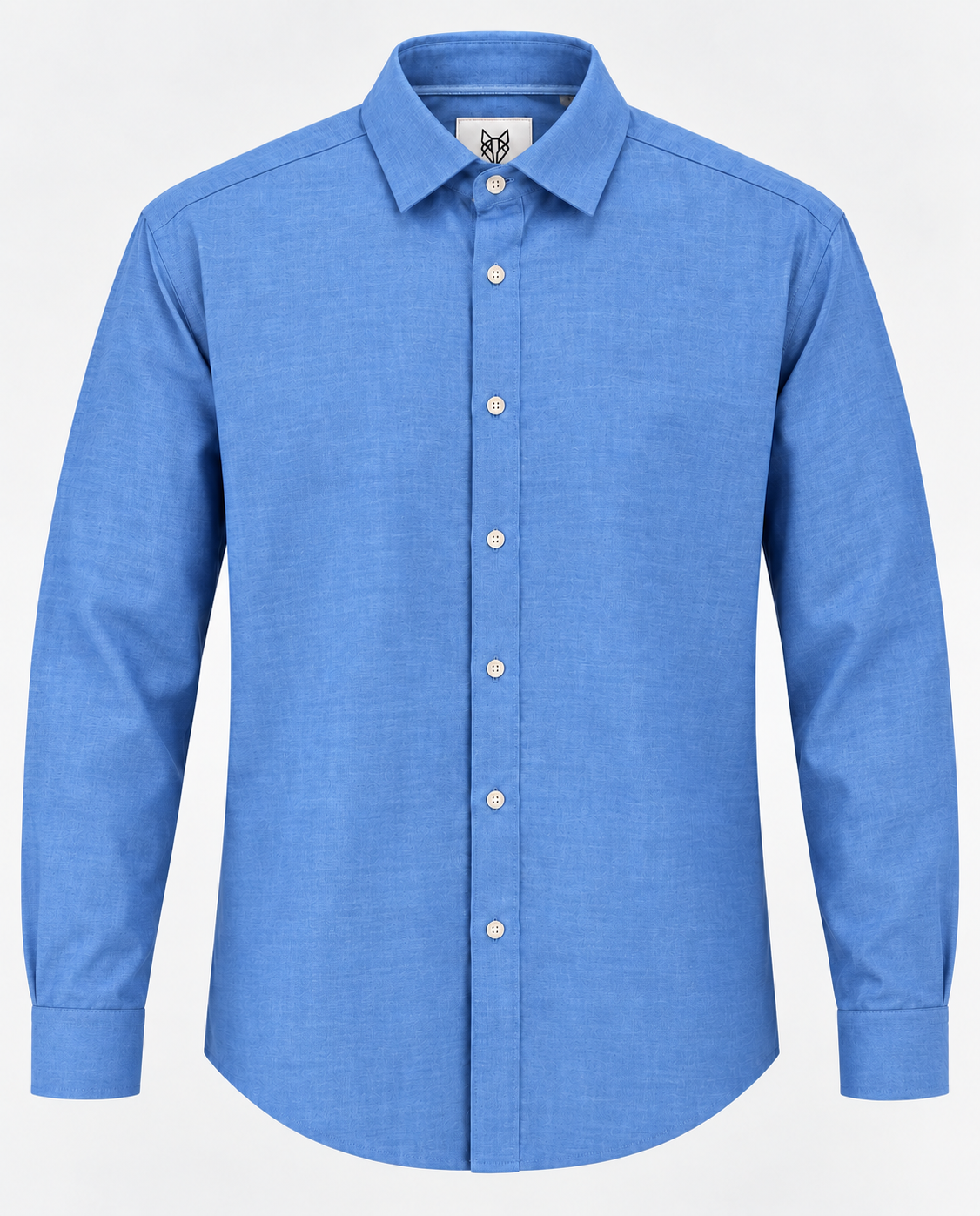 Blue cotton men’s shirt featuring a classic check pattern and comfortable casual fit.