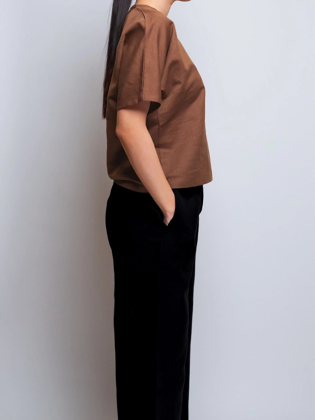 Boxy Linen Tee Roundneck 