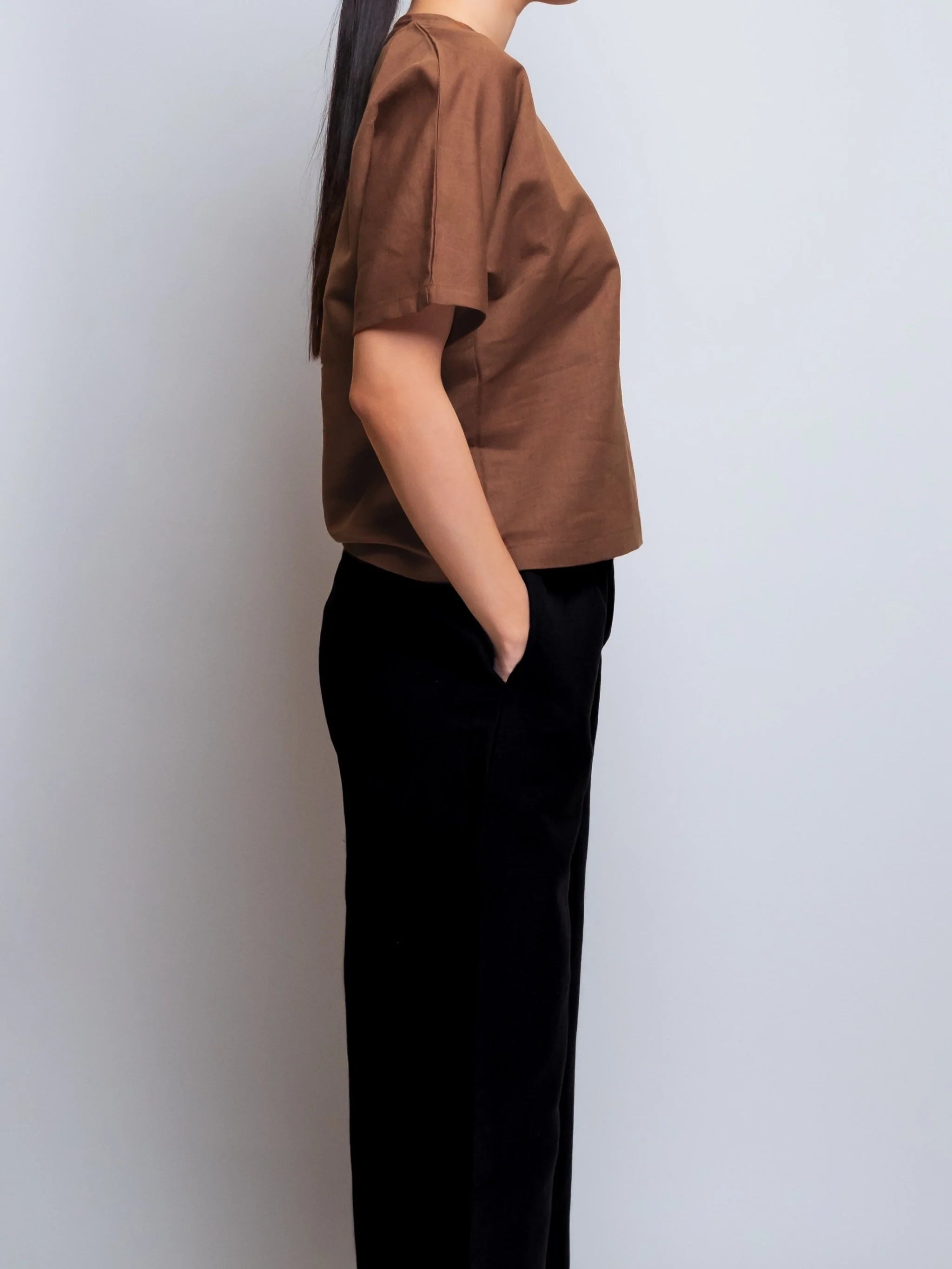 Boxy Linen Tee Roundneck 