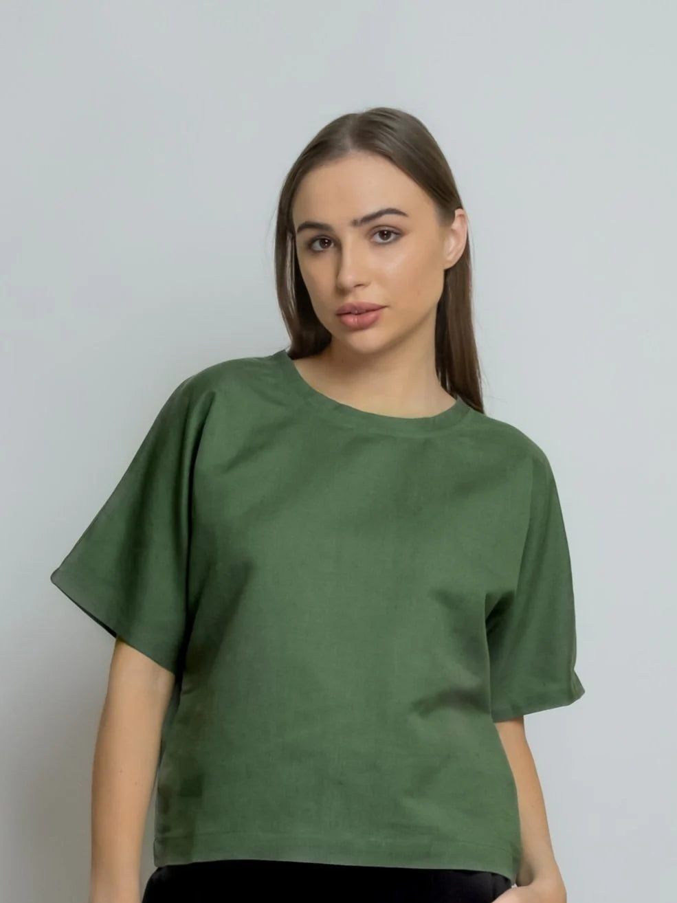 Boxy Linen Tee Roundneck 