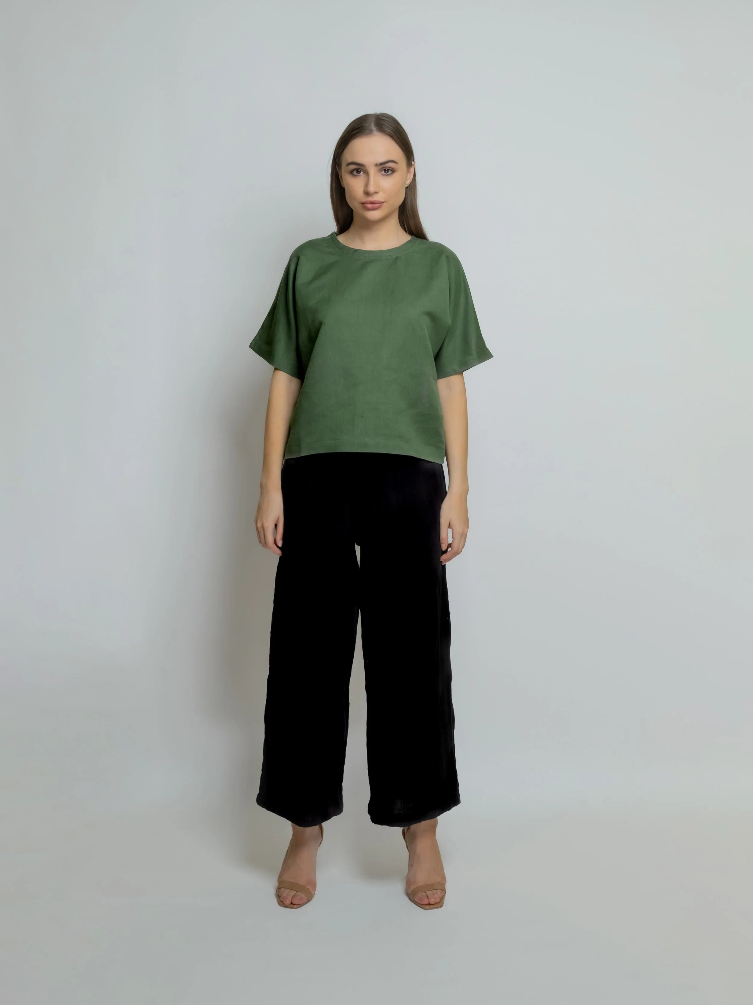 Boxy Linen Tee Roundneck 