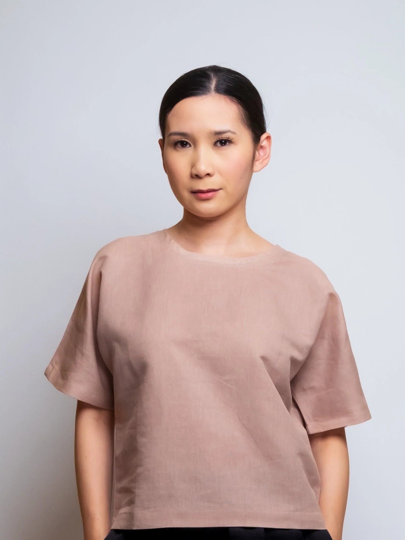 Boxy Linen Tee Roundneck 