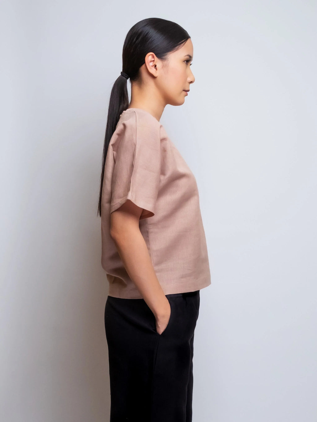 Boxy Linen Tee Roundneck 