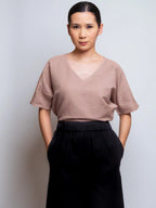 Boxy Linen Tee V-neck 