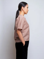 Boxy Linen Tee V-neck 