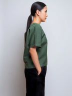Boxy Linen Tee V-neck 