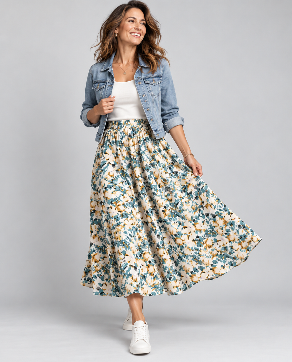 Pleated Muslin Skirt 