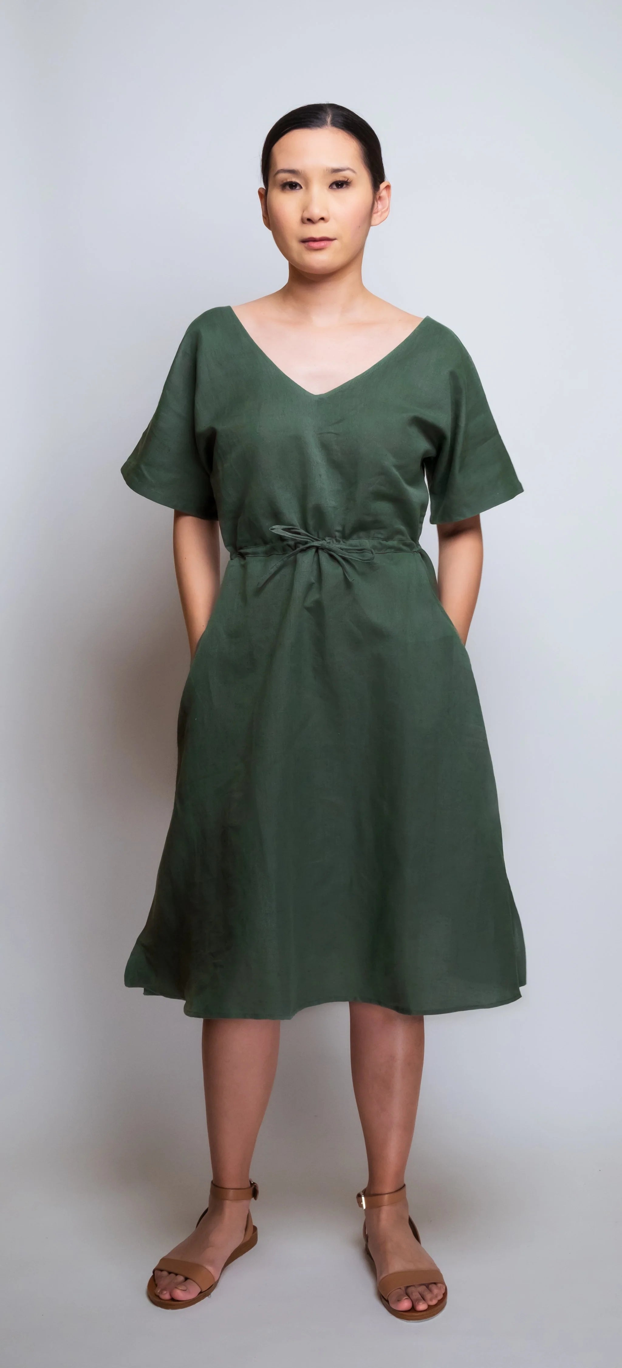 KIMONO V-NECK DRESS