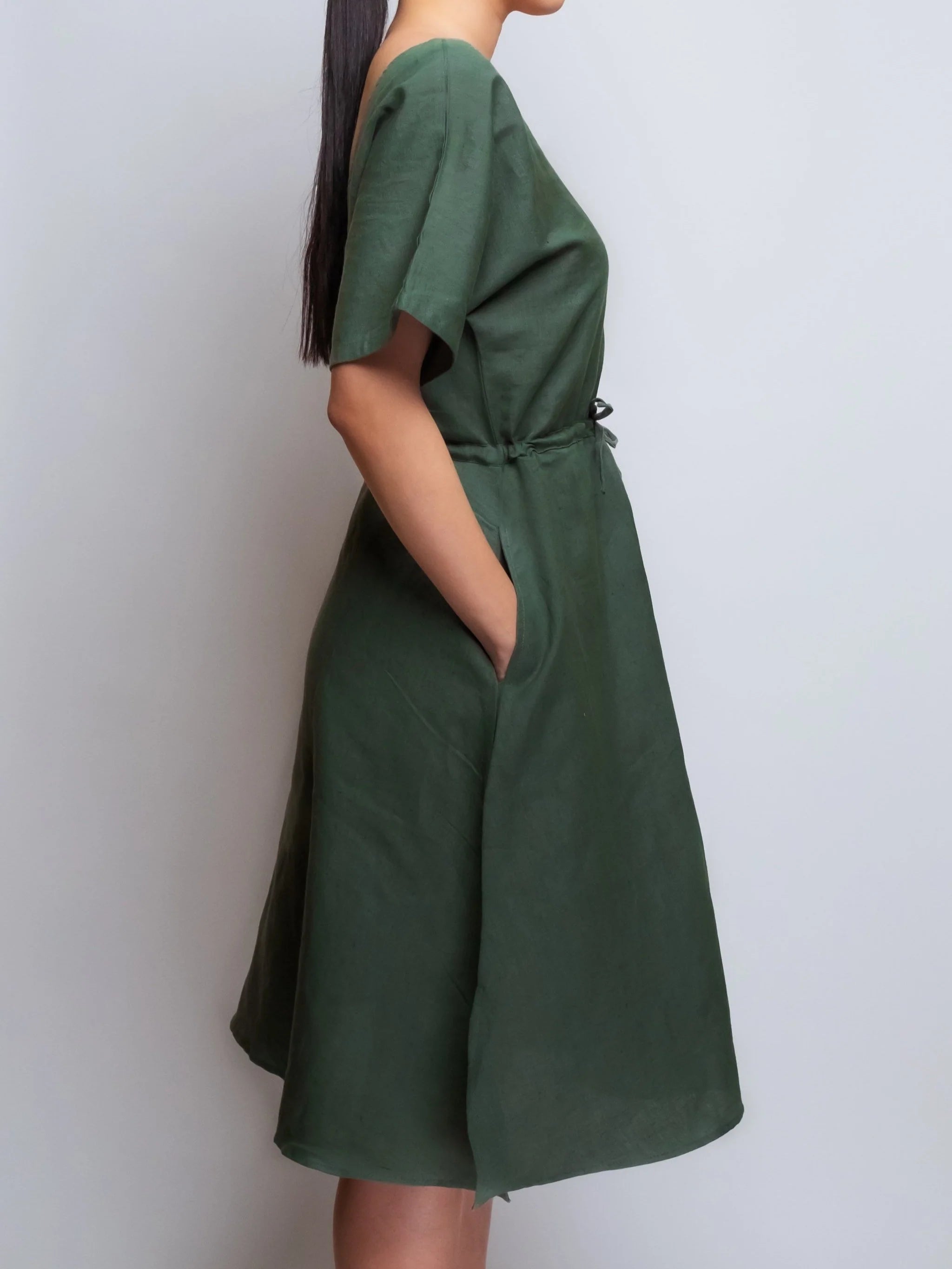 KIMONO V-NECK DRESS