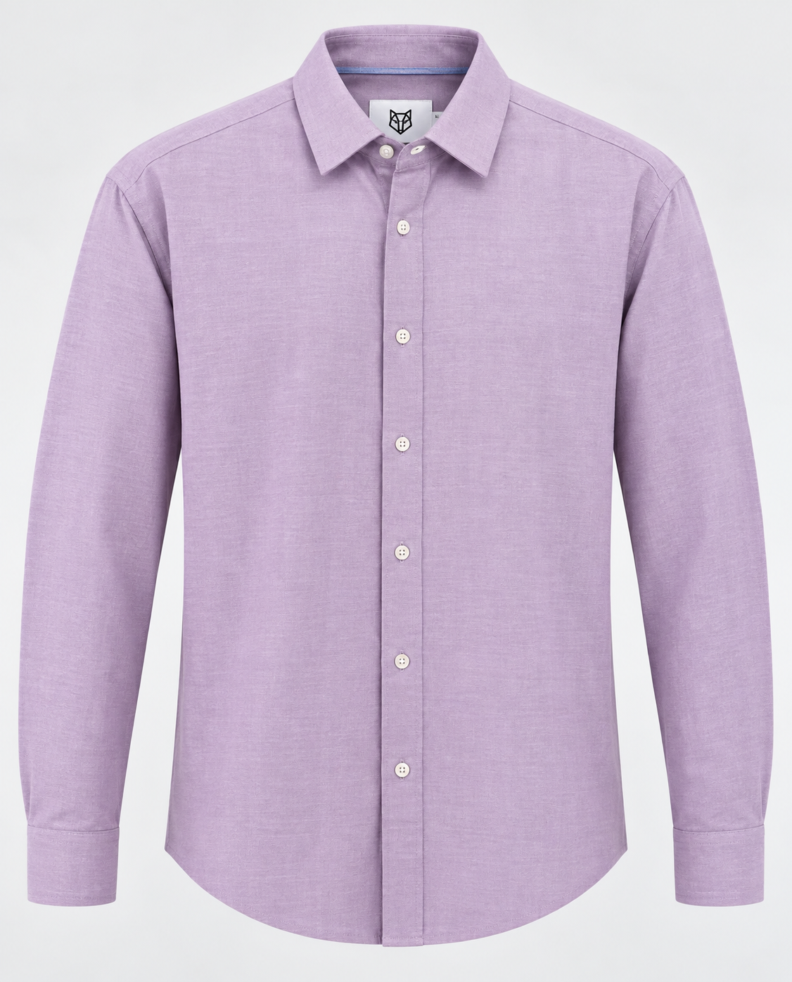Lavender cotton men’s shirt featuring a classic check pattern and comfortable casual fit.