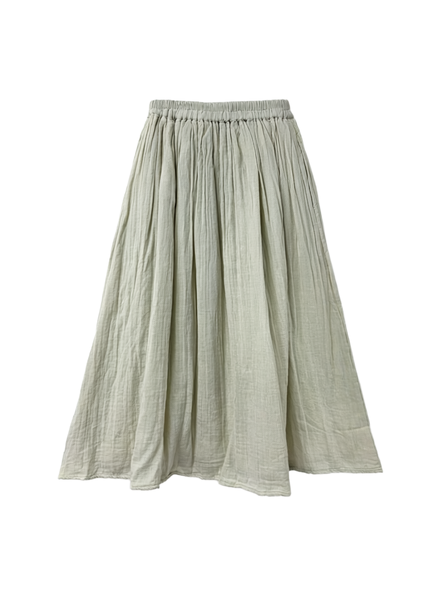 Pleated Muslin Skirt 
