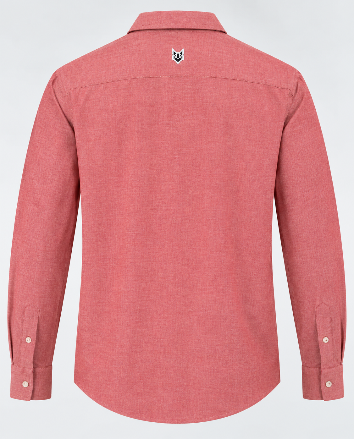 Salmon cotton men’s shirt featuring a classic check pattern and comfortable casual fit.
