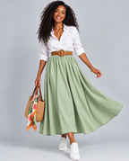 Pleated Muslin Skirt 