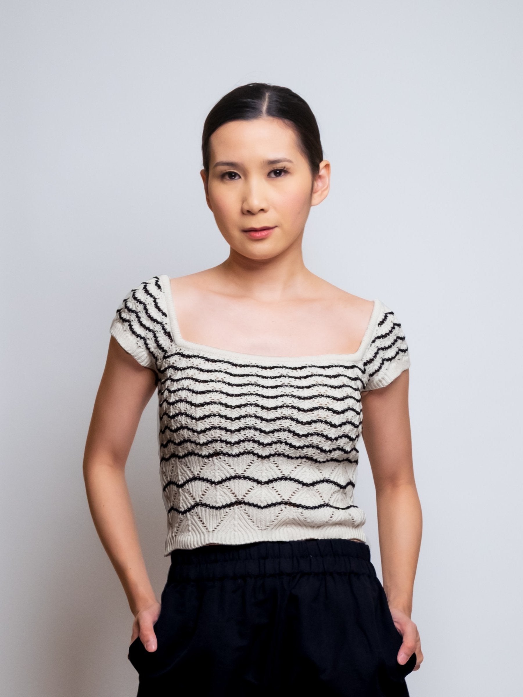 Stripe Knit Summ Top