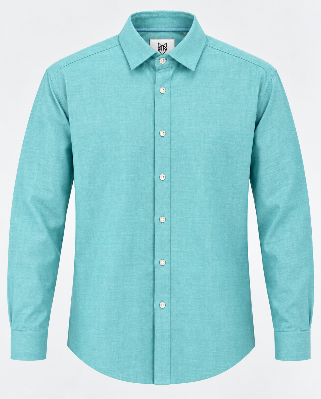 Teal cotton men’s shirt featuring a classic check pattern and comfortable casual fit.