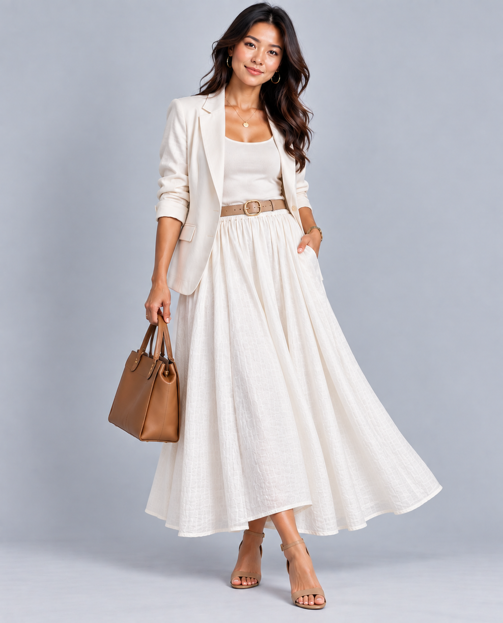 Pleated Muslin Skirt 