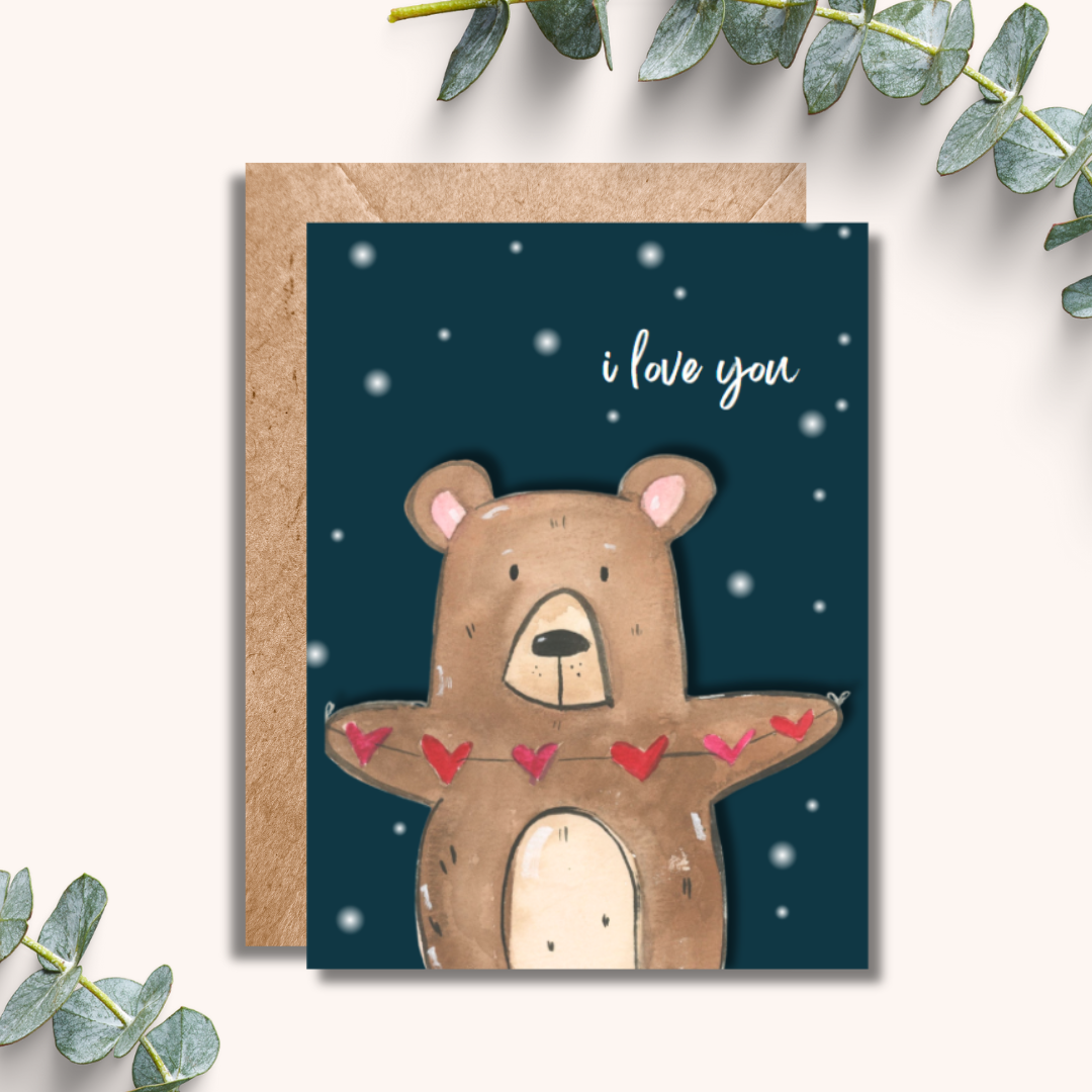AR LOVE YOU BEAR GREETING CARD